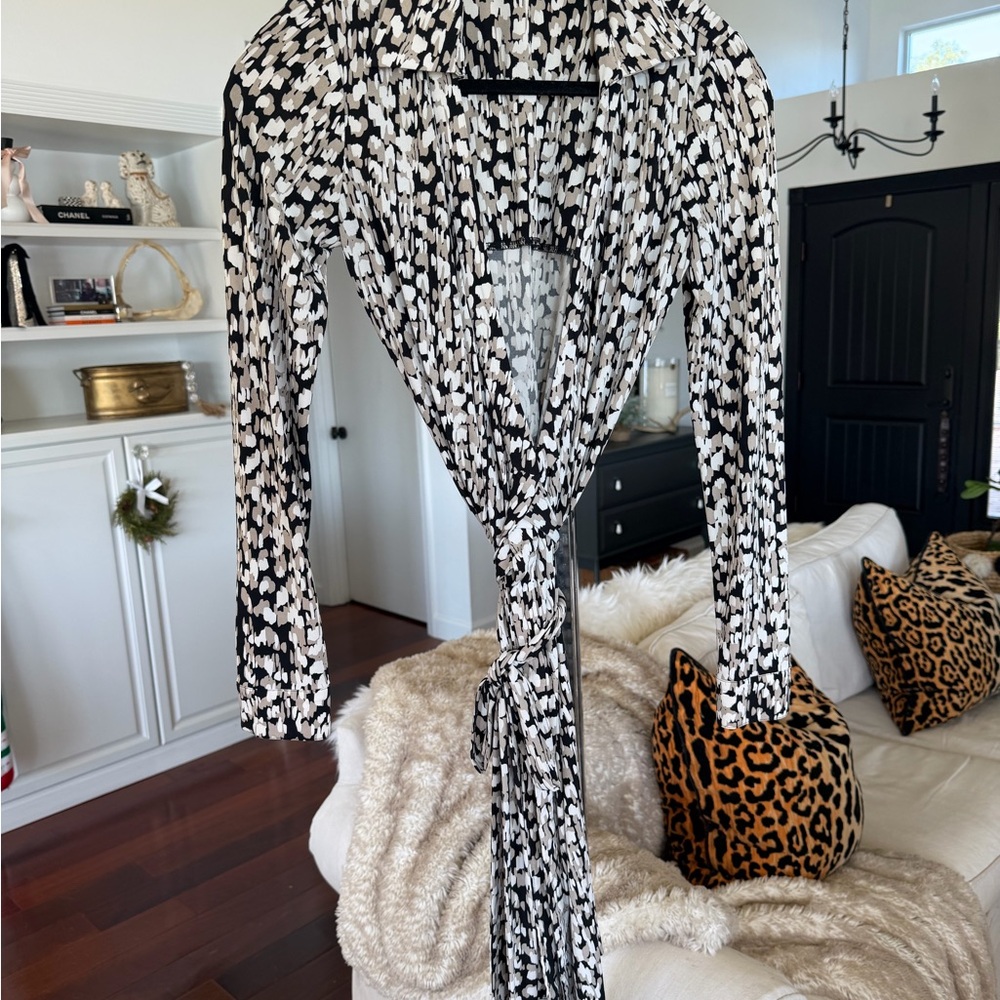 Calvin Klein Black and White Midi Dress